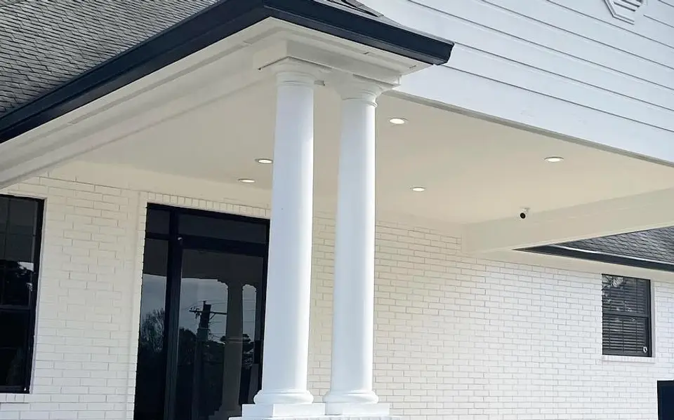 The columned porch and front door of the Today's Dental office